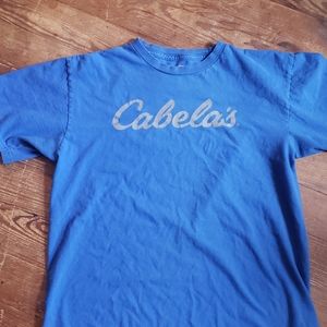 Cabela's blue logo print short sleeve t-shirt size M women's